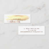 Moderne goudpenseelstreek, lipstick, make-up mini visitekaartje (Voorkant / Achterkant)