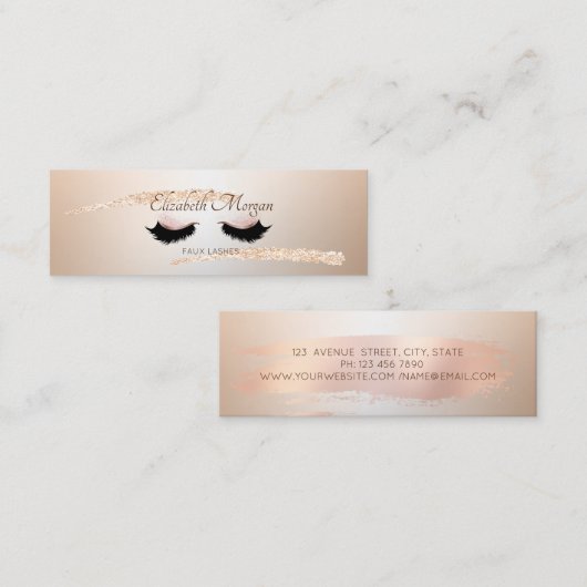 Moderne goudpenseelstreek van het Roos, Faux-as Mini Visitekaartje (Voorkant / Achterkant)