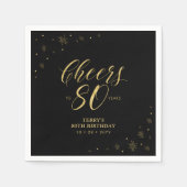 Moderne goudpeuk en kaas 80e verjaardag servet (Voorkant)
