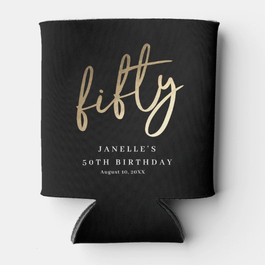 Moderne goudprijs type 50e verjaardag blikjeskoeler (Voorkant)