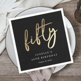 Moderne goudprijs type 50e verjaardag servet