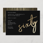 Moderne goudprijs Type 60e verjaardag Kaart (Voorkant / Achterkant)