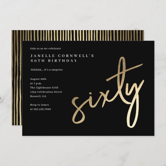 Moderne goudprijs Type 60e verjaardag Kaart (Voorkant / Achterkant)