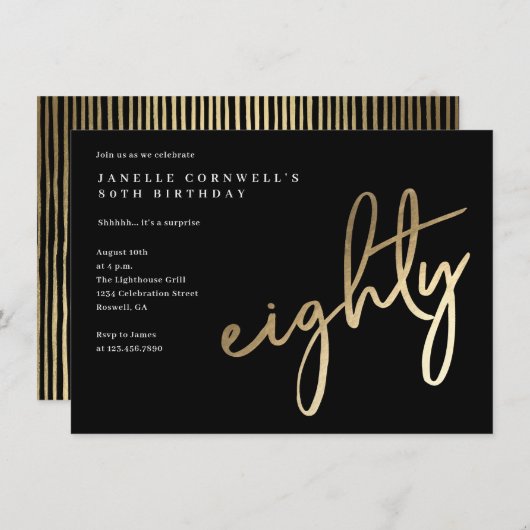 Moderne goudprijs Type 80e verjaardag Kaart (Voorkant / Achterkant)