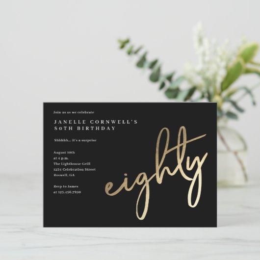 Moderne goudprijs Type 80e verjaardag Kaart (Staand voorkant)