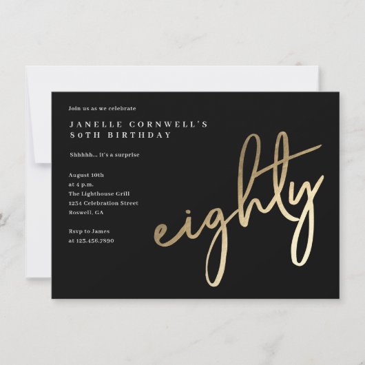 Moderne goudprijs Type 80e verjaardag Kaart (Voorkant)