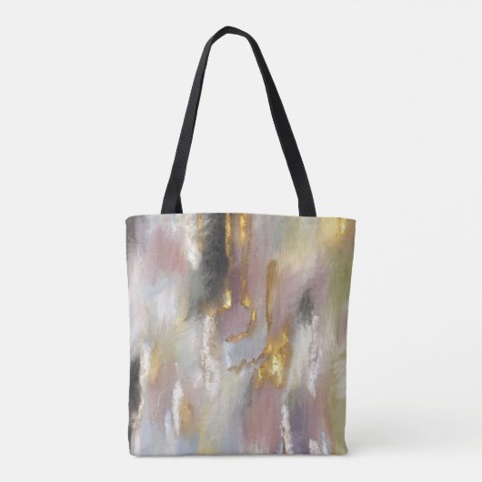 Moderne goudroze Abstracte kunst Tote Bag (Achterkant)