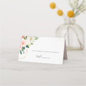 Moderne goudroze bruine bruidsroze bruiloft plaatskaartje (Voorkant)