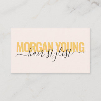 Moderne goudroze haarstylist script visitekaartje