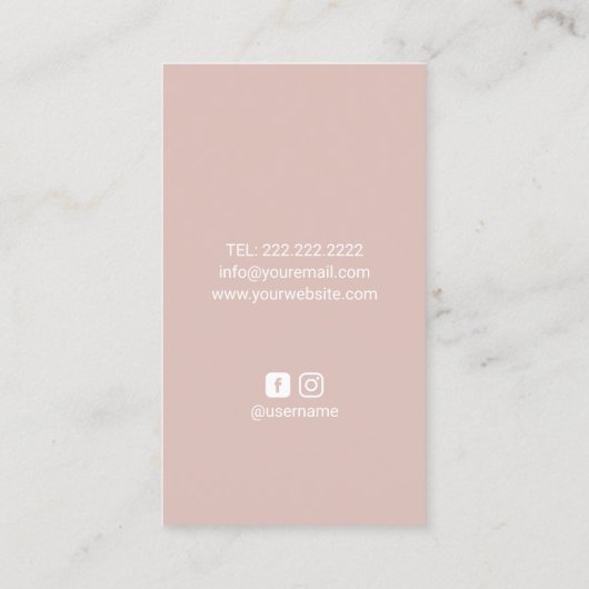 Moderne goudroze roze ronddraaiende kunstenaar & h visitekaartje (Achterkant)