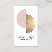 Moderne goudroze roze ronddraaiende kunstenaar & h visitekaartje (Voorkant)