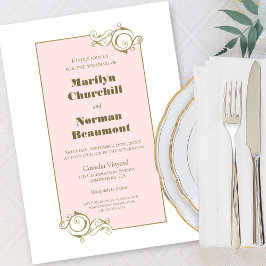 Moderne goudroze weddenschap kaart