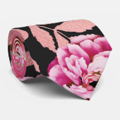 Moderne goudroze zwarte platenfabriek stropdas (Opgerold)