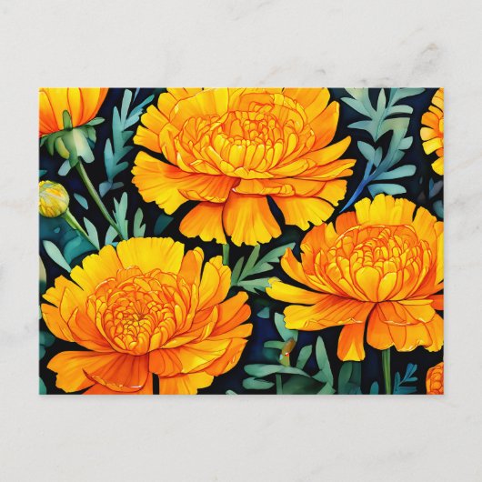 Moderne goudsbloem Waterverf Briefkaart (Voorkant)