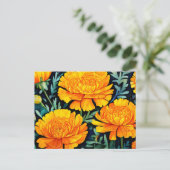 Moderne goudsbloem Waterverf Briefkaart (Staand voorkant)