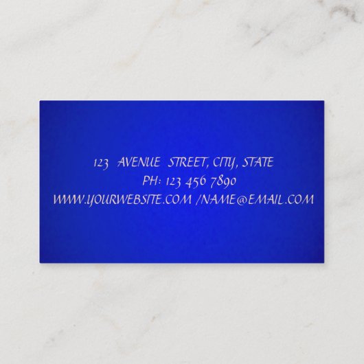 Moderne goudschaar Gold Glitter Drift Royal Blue Visitekaartje (Achterkant)