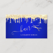 Moderne goudschaar Gold Glitter Drift Royal Blue Visitekaartje (Voorkant)