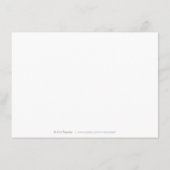 Moderne goudscriptnavy witte florale ontvangst informatiekaartje (Achterkant)