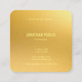 Moderne goudSjabloon elegant monogram luxueus Vierkante Visitekaartje (Achterkant)