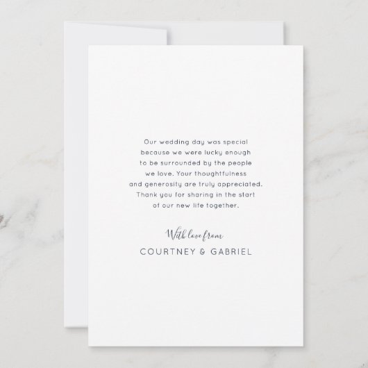 Moderne goudstapes Diamond Lijst Foto bruiloft Bedankkaart (Achterkant)