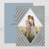 Moderne goudstapes Diamond Lijst Foto bruiloft Save The Date (Voorkant / Achterkant)