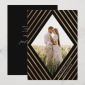 Moderne goudstapes Diamond Lijst Foto bruiloft Save The Date (Voorkant / Achterkant)