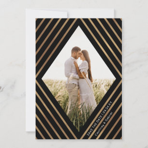 Moderne goudstapes Diamond Lijst Foto bruiloft  Save The Date