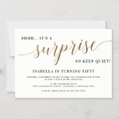 Moderne goudstijl script verrassende feestdag magnetische uitnodiging (Voorkant)