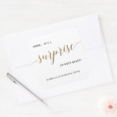 Moderne goudstijl script verrassende feestdag vierkante sticker (Envelop)