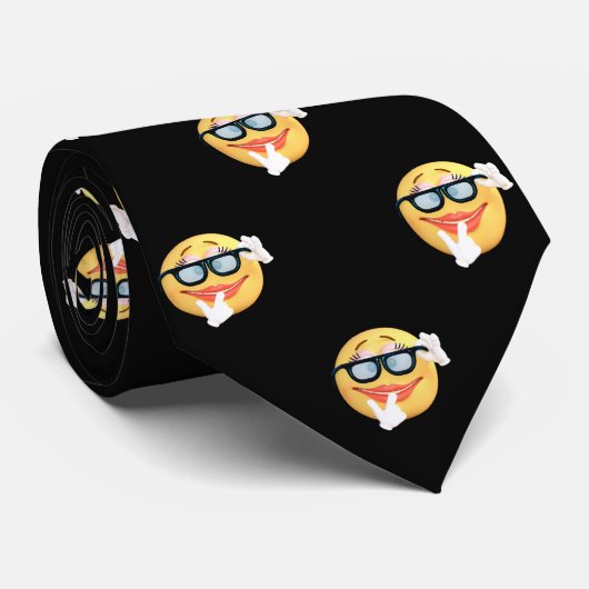 Moderne goudstippen, Emoji-gezicht Stropdas (Opgerold)