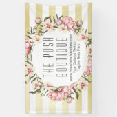 Moderne goudstrepen en roze Rozen, met een grote b Spandoek (Verticaal)