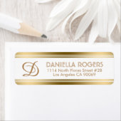 Moderne goudstrepen met monogram etiket (Insitu)