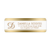 Moderne goudstrepen met monogram etiket (Voorkant)