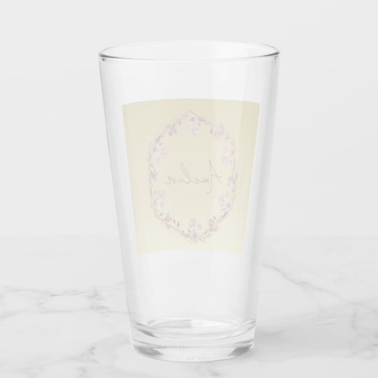 Moderne goudtypografie florale monogram naam glas (Achterkant)