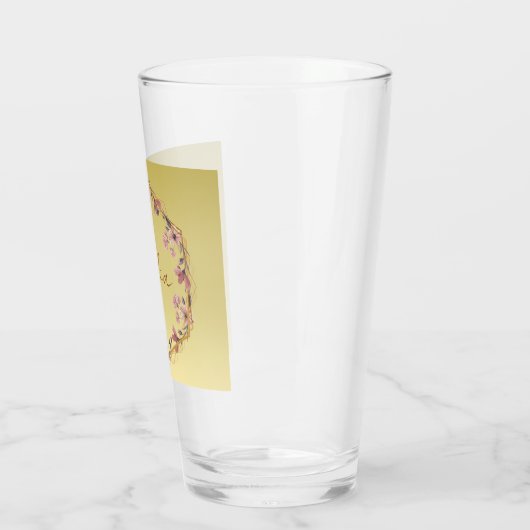 Moderne goudtypografie florale monogram naam glas (Links)