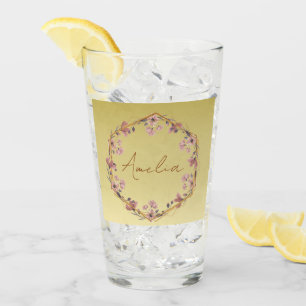 Moderne goudtypografie florale monogram naam glas
