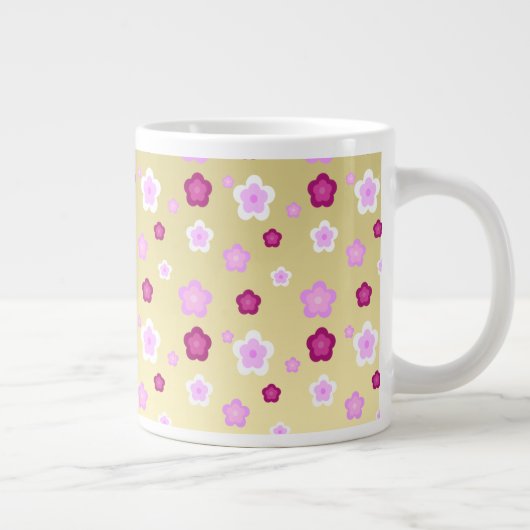 Moderne goudtypografie florale monogram naam grote koffiekop (Rechts)