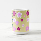 Moderne goudtypografie florale monogram naam koffiemok (Center)