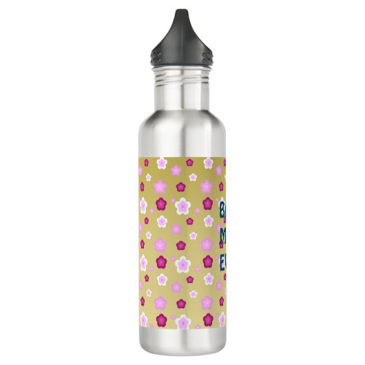 Moderne goudtypografie florale monogram naam waterfles  (Links)