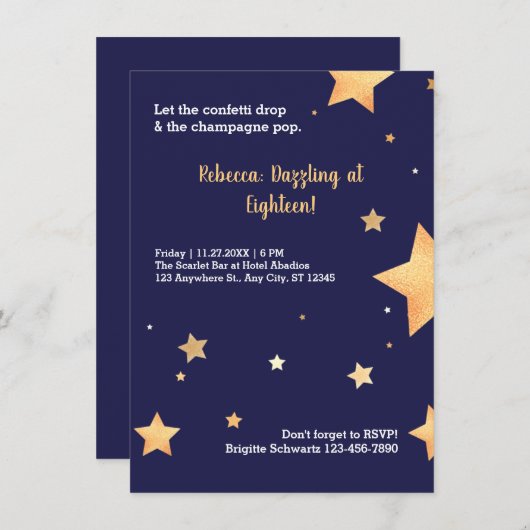 Moderne goudverjaardag (Voorkant / Achterkant)