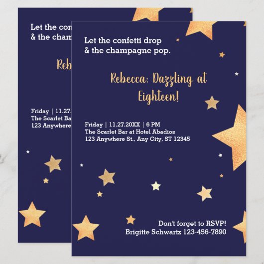 Moderne goudverjaardag kaart (Voorkant / Achterkant)