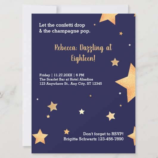 Moderne goudverjaardag kaart (Voorkant)