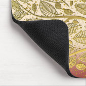 Moderne goudvetbladeren met een glitterpeach muismat (Hoek)