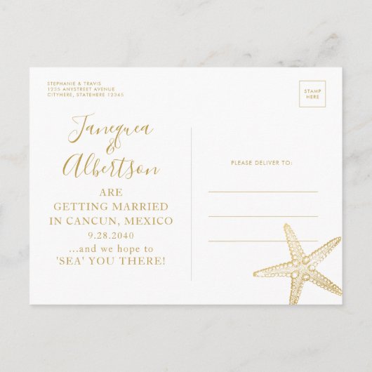 Moderne goudvis Bespaar de datum Briefkaart (Achterkant)