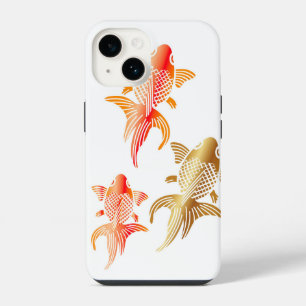 Moderne Goudvis Witte iPhone 14 Hoezen Hoesje