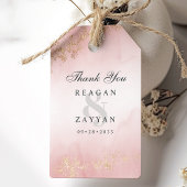 Moderne goudvlek Blush roze bruiloft Hartelijk dan Cadeaulabel