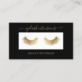 Moderne goudwimpers met elegante zwarte grens visitekaartje