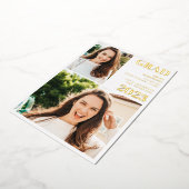 Moderne goudwitte 3 foto's afstuderen folie uitnodiging (Gedraaid)