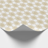 Moderne goudwitte geometrische hexagonale structuu cadeaupapier (Hoek)