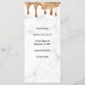 Moderne goudwitte marmer salon schoonheidsprijslij menu (Achterkant)